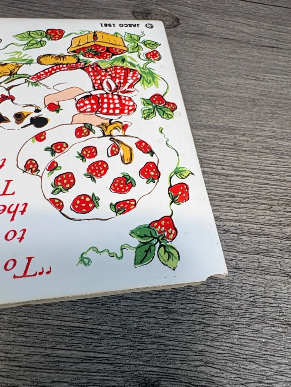 Vintage 1981 Strawberry Shortcake Ceramic Art Tile Trivet Set